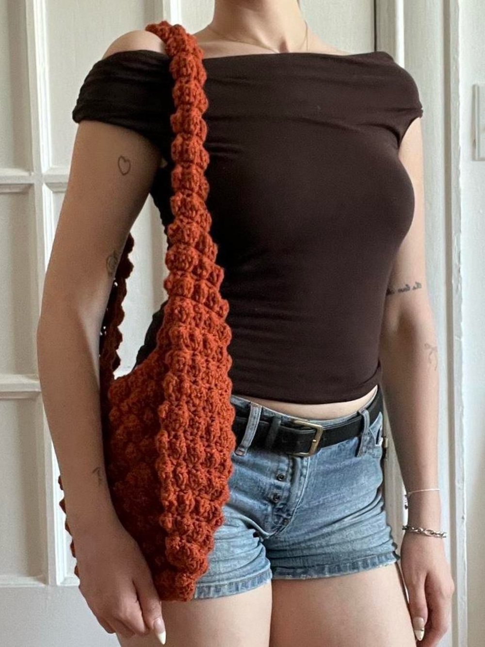Orange Crocheted Bag